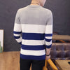 Hot sale men's sweater 2022 Spring Autumn new students South Korean Slim youth striped sweater red and black two colors M-XXL