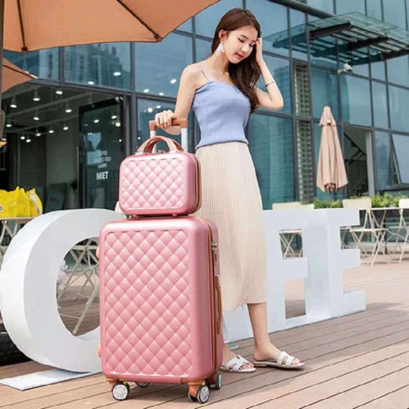 Carry On Suitcase With Wheels Women Luggage With 14 Inch Travel Bag Cosmetic Bags Luggage Sts