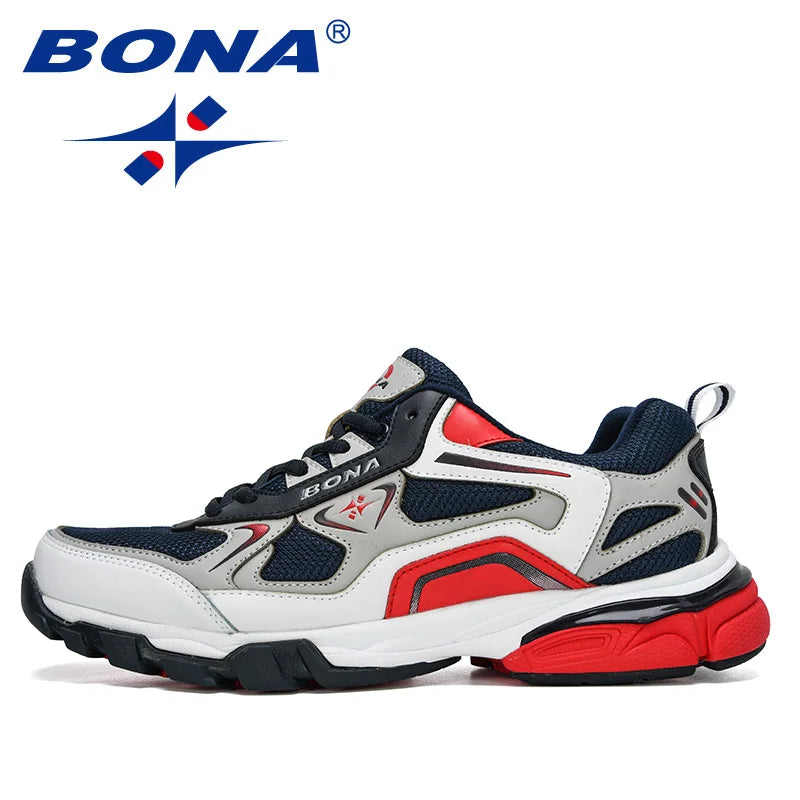 BONA New Style Action leather Sneakers Men Trainers  Zapatillas Hombre Shoes Man Masculino Sports Running Shoes Comfortable