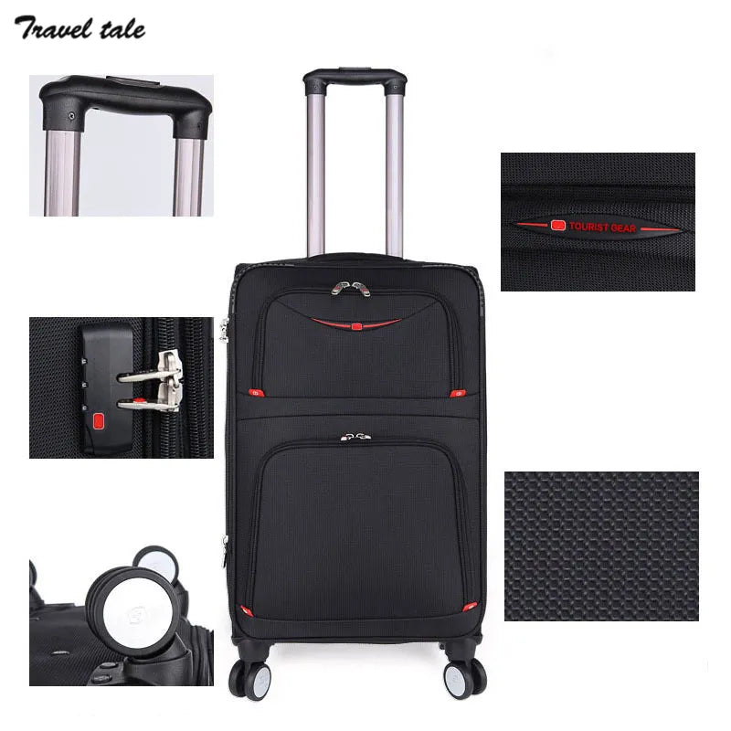 TRAVEL TALE 18"20"24"28" Inch Oxford Waterproof Spinner 32" Large Luggage Trolley Bag 3 Pieces Suitcase Set For Travelling