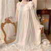 Women Lolita Dress Princess Sleepwear White Lace Mesh Fairy Night Dress Victorian Vintage Nightgown Kawaii Nightdress Loungewear