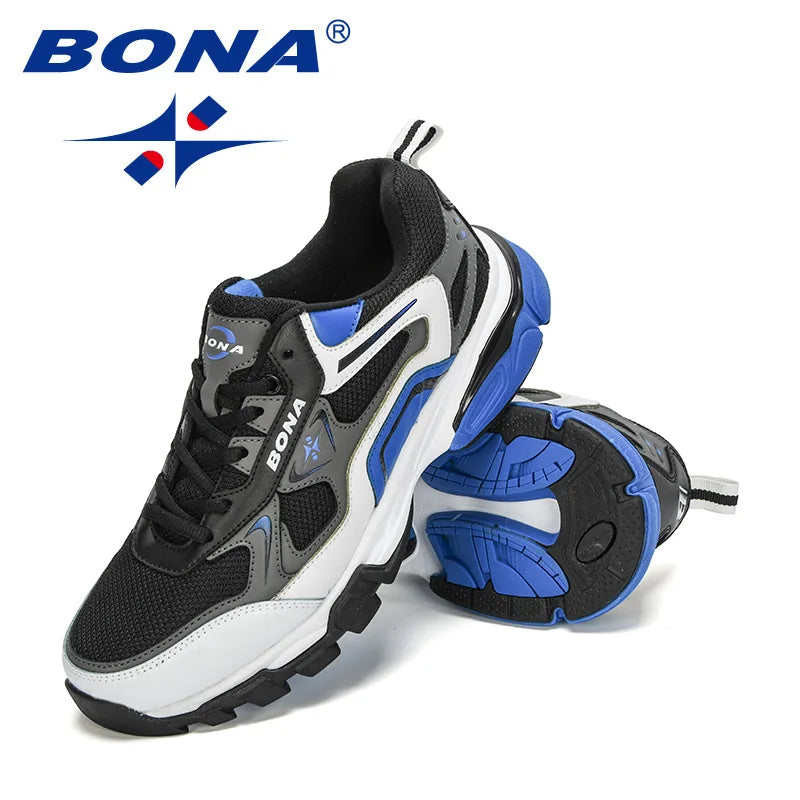 BONA New Style Action leather Sneakers Men Trainers  Zapatillas Hombre Shoes Man Masculino Sports Running Shoes Comfortable