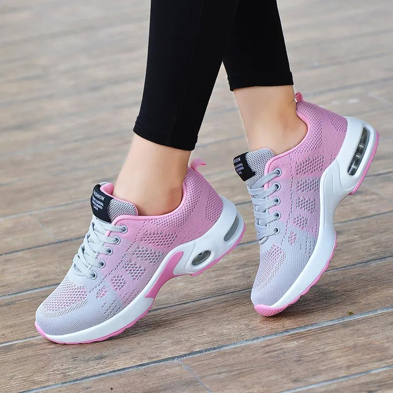 Plus Size Outdoor Cushioning Running Shoes Woman Trainers Sneakers Women's Sport Shoes Sports Sneakers Pink Gray Tenid GME-1866