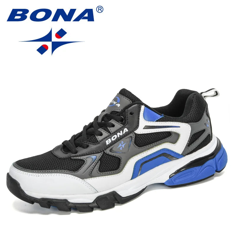 BONA New Style Action leather Sneakers Men Trainers  Zapatillas Hombre Shoes Man Masculino Sports Running Shoes Comfortable