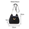 MSMO White/Black Sailor Moon Luna/Artemis Shoulder Bag Ladies Luna Cat Leather Handbag Women Messenger Crossbody Chain Small Bag