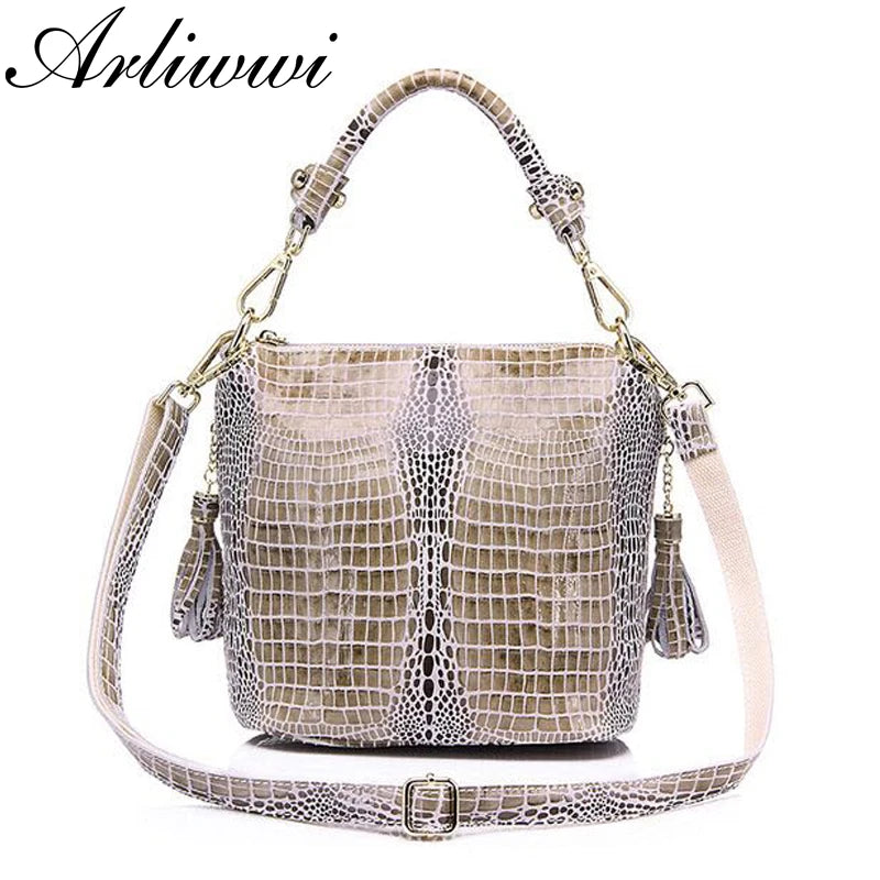 PROMOTION Designer Shiny Graceful Crocodile Grain Women's 100% Genuine Leather Embossed Cross Body Handbags*Free Shipping GY14