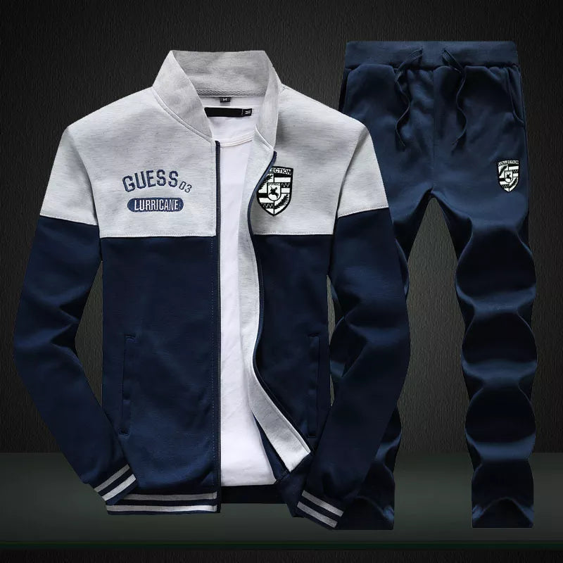 FGKKS Spring Autumn Men Trendy Sports Sets Fashion Brand Men's Baseball Jacket + Pants Sportswear Long Sleeve Tracksuit Set Male