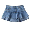 Retro Denim Shorts Skirt Women Summer 2020 Streetwear Ladies Short Skirts Jeans Casual All Match Elastic Ball Gown Saia Female