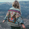 TEELYNN boho Denim jacket for women autumn floral appliques Embroidery vintage coat long sleeve Outerwear female jacket coatee