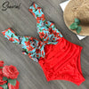 2020 Sexy New Ruffle One Piece Swimsuit Off The Shoulder Swimwear Women Swimsuit Deep-V Bathing Suits Beach Wear Swim Suit