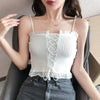 HELIAR Women Cross Halter Crop Tops For Women Knitted Camis Women Spaghetti Solid Crop Tops Y2K For Women 2021 Summer