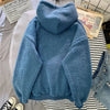 New Autumn Winter Thick Warm Coat Velvet Cashmere Women Hoody Sweatshirt Solid Blue Pullover Casual Tops Lady Loose Long Sleeve