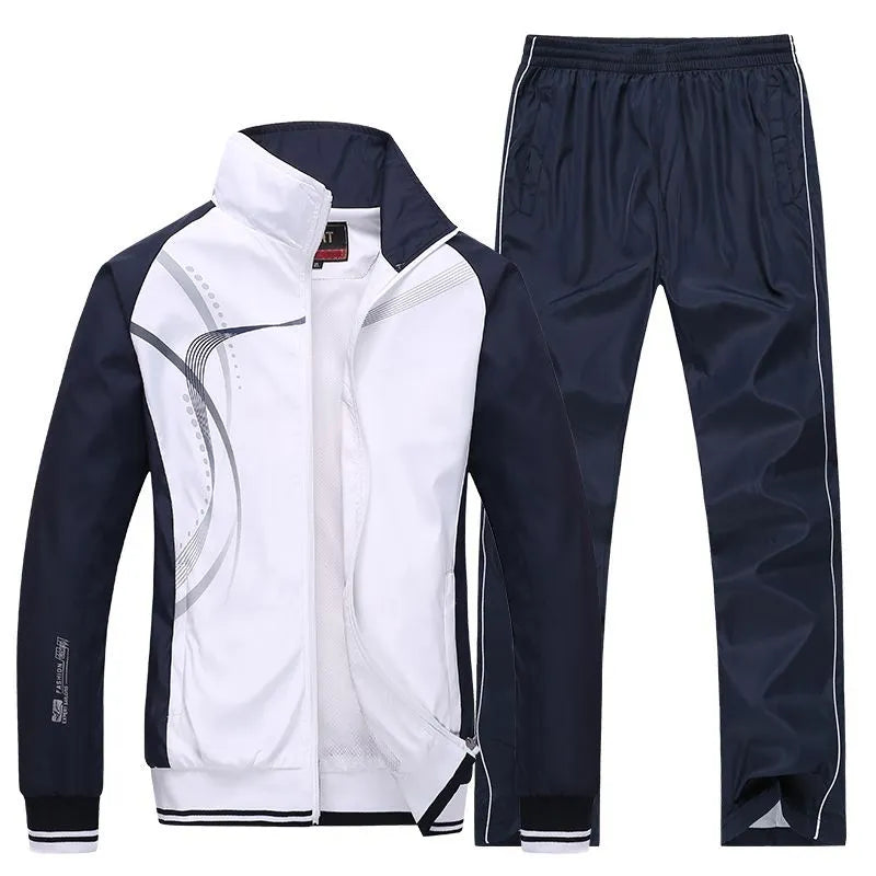 Men's Sportswear New Spring Autumn Tracksuit  High Quality Sets  Jacket+Pant Sweatsuit Male Fashion Print Clothing Size L-5XL