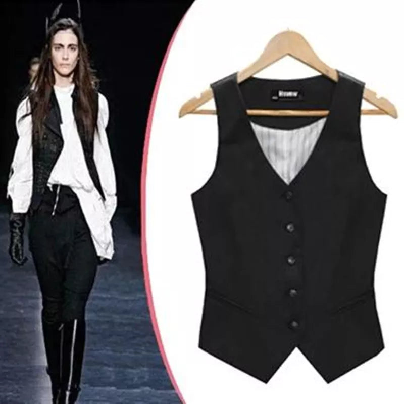 New Arrival Fashion Jacket Women Coat Breasted Button Sleeveless Best Buit Blazers  OL