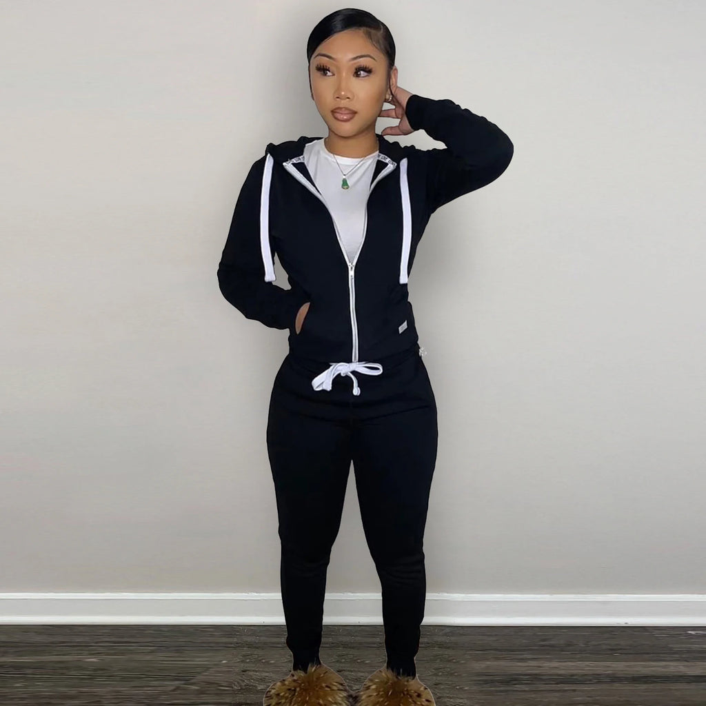 Women&#39;s Y2K 2 Piece Tracksuit Set Warm Velour Jogger Sweat Outfits Hoodie + Sweatpants with Pockets Full Zip Sportswear  Winter