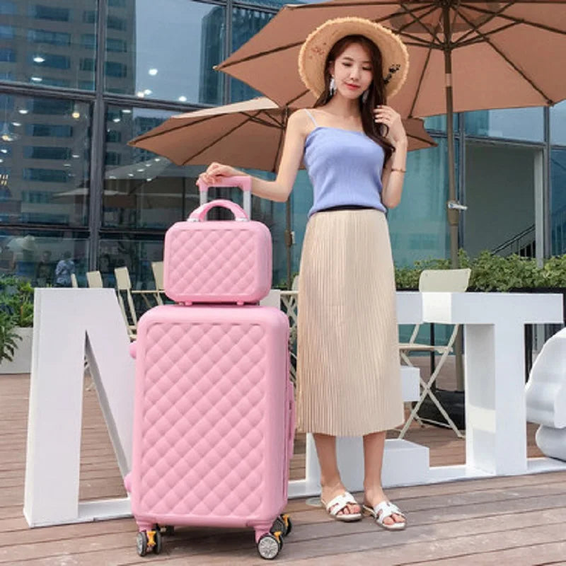 Carry On Suitcase With Wheels Women Luggage With 14 Inch Travel Bag Cosmetic Bags Luggage Sts