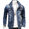 HCXY 2023 Spring Autumn Fashion Men's Denim Jackets Coats Men cotton Jacket  Mens Jean Jacket Outwear Male Cowboy Size 4XL