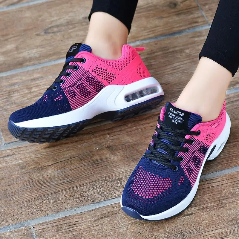 Plus Size Outdoor Cushioning Running Shoes Woman Trainers Sneakers Women's Sport Shoes Sports Sneakers Pink Gray Tenid GME-1866