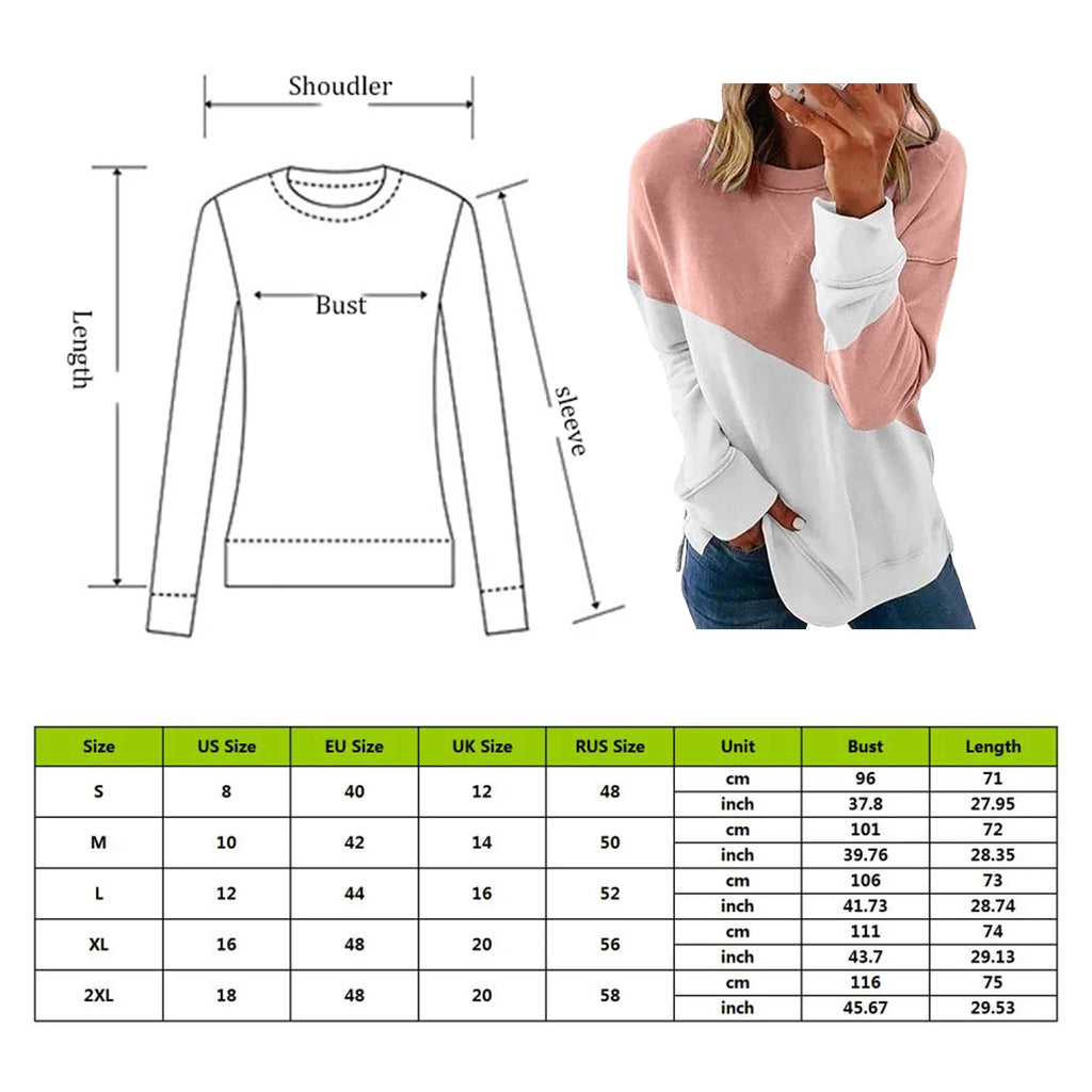 Adisputent Sweatshirt For Women O-Neck Cotton Tops Long Sleeve Ladies Sweatshirt Women&#39;s Patchwork Sweatshirt Poleron Mujer 2020