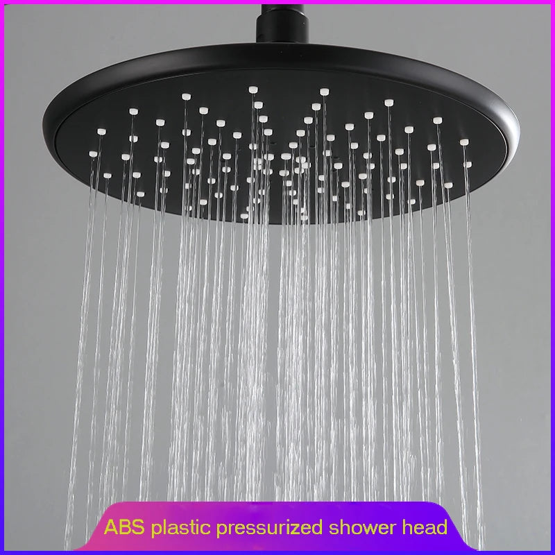 BECOLA matte black shower head bathroom ABS plastic shower faucet fashion BLACK rainfall shower nozzle free shipping