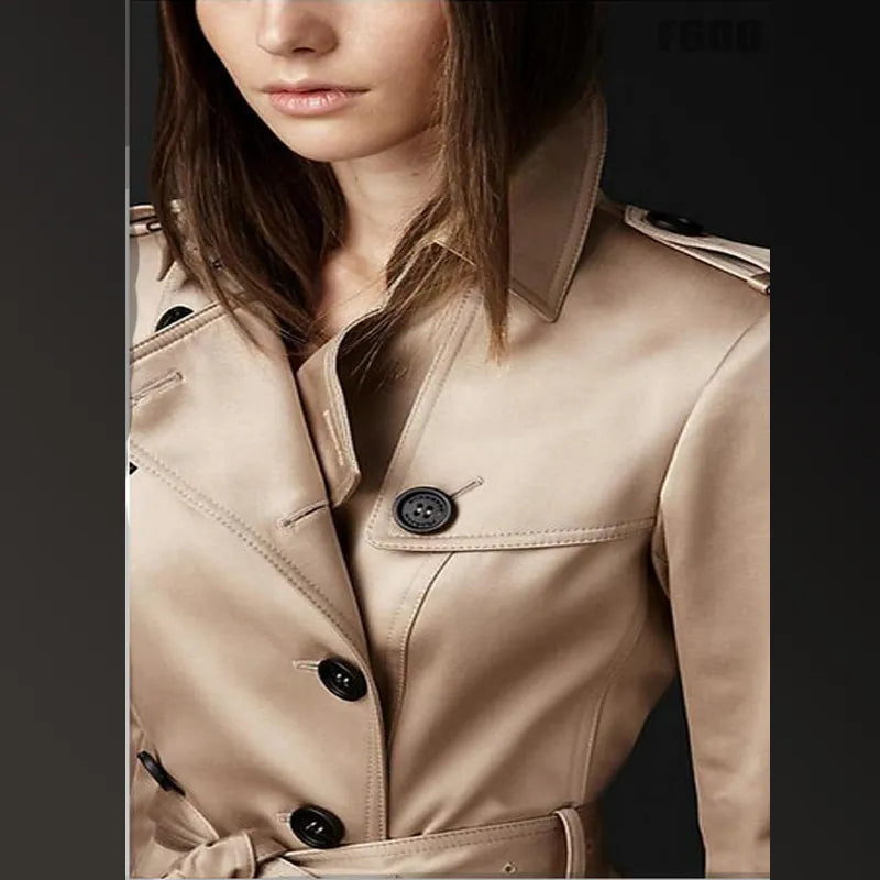 2023 Autumn New Brand Women Trench Coat Long Windbreaker Europe America Fashion Trend Double-Breasted Slim Long Trench