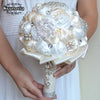 Kyunovia Best Price White Ivory Brooch Bouquet Wedding Bouquet de mariage Wedding Bouquets Pearl Flowers buque de noiva FE29