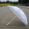 New Sun Umbrella Cotton Embroidery Bridal Umbrella White Ivory Battenburg Lace Parasol Umbrella Decorative umbrella for wedding