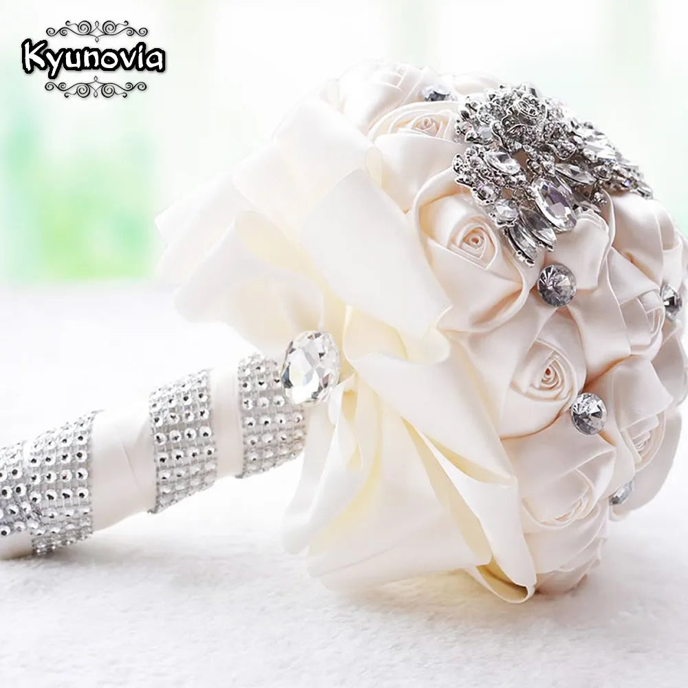 Kyunovia crystal Wedding Bouquet Red Brooch bouquet wedding accessories Bridesmaid artifical Wedding flowers Bridal Bouquets FE8