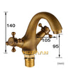 HOTAAN Solid Brass Bronze Double Handle Control Antique Faucet Kitchen Bathroom Basin Mixer tap Robinet Antique YT-5021