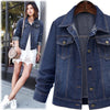 Large size 5XL 2020 Autumn Winter Women Denim Jacket  Long Sleeve Short Denim Coat For Women Jeans Jacket Plus Size Outwear