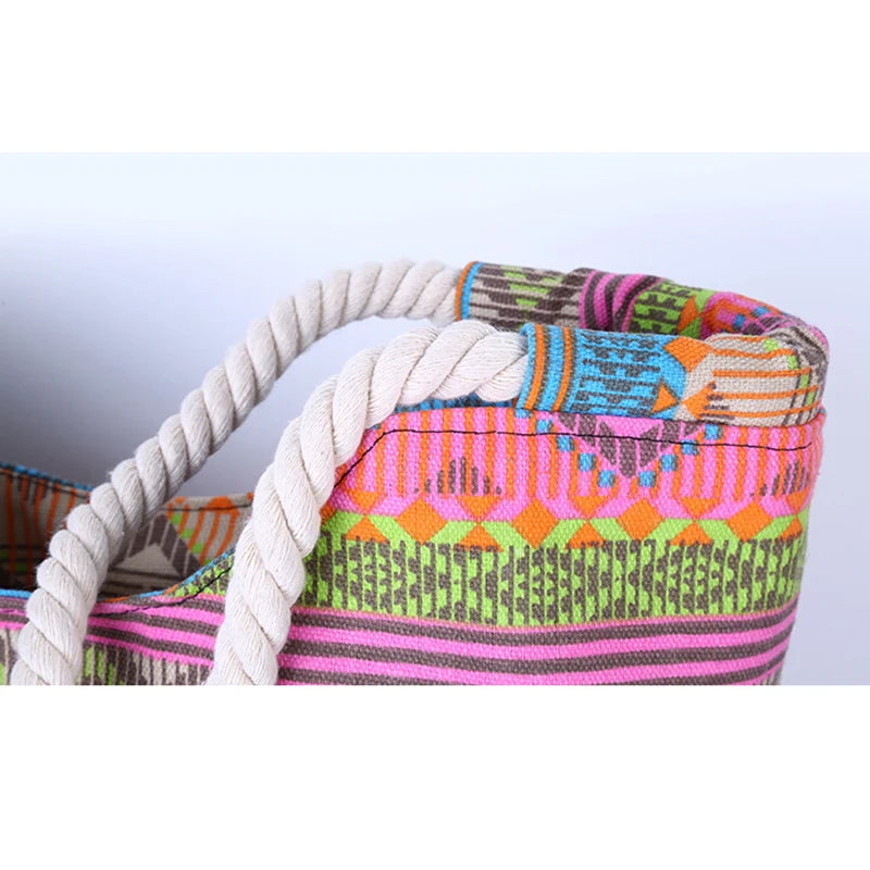 Casual Summer Beach Women Bag Lunch bag Hot Sale Fashion High Quality Canvas Striped Handbags Shoulder Bag