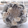 Kyunovia Best Price White Ivory Brooch Bouquet Wedding Bouquet de mariage Wedding Bouquets Pearl Flowers buque de noiva FE29