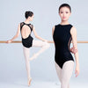 Sexy Women Black Mesh Dance Leotards Turtleneck Sleeveless Leotard Adult Girls Ballet Gymnastics Bodysuit Backless Swimwear