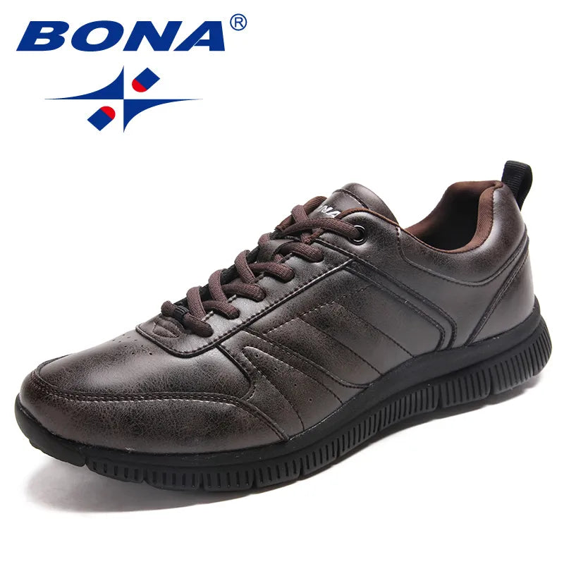 BONA New Arrival Popular Style Men Casual Shoes Lace Up Men Flats Microfiber Men Shoes Comfortable Light Soft Fast Free Shipping