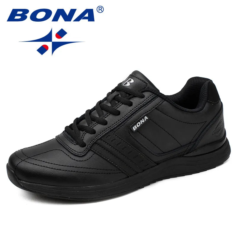 BONA New Popular Style Men Casual Shoes Lace Up Comfortable Shoes Men Soft Lightweight Outsole Hombre  Free  Shipping