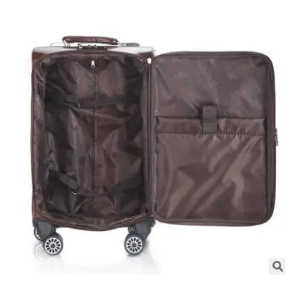 18 Inch 20 Inch Men Spinner suitcase Luggage 24 trolley Suitcase PU Travel Rolling baggage bag On Wheels Travel Wheeled Suitcase