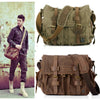 2022 Retro Vintage Cotton Canvas Leather Mens Messenger Bag Shoulder Bag Military Canvas Crossbody Bag Men Casual Bag Free ship