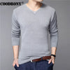 COODRONY Casual Slim Fit Sweater Men Classic Pure Black Pullover Men Solid Color V-Neck Pull Homme Cashmere Wool Sweaters Shirts