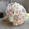 H&S BRIDAL Round Blush Wedding Bouquet Teardrop Butterfly Brooch Bouquet Alternative Cascading Bouquets Crystal Wedding Flowers