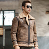 Men's real leather jacket motorcycle pigskin Genuine Leather jackets winter warm coat Aviator jacket flight bomber jacket