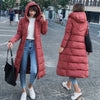 Plus Size M-6XL Down Jackets 2023 New Women Winter Coat Long Slim Thicken Warm Jacket Cotton Padded Jacket Outwear Hooded Parkas