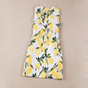 High-End Europe Popular Designer Luxurious Diamond Button Ladies Sleeveless Vintage Printed Gorgeous Stylish Vest Dress