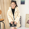 Girls Faux Fur Coat Winter Long Sleeve Hooded Warm Jacket Imitation Rabbit Fur Long Coat For Kids 8-13 Year Soft Outwear CL1043