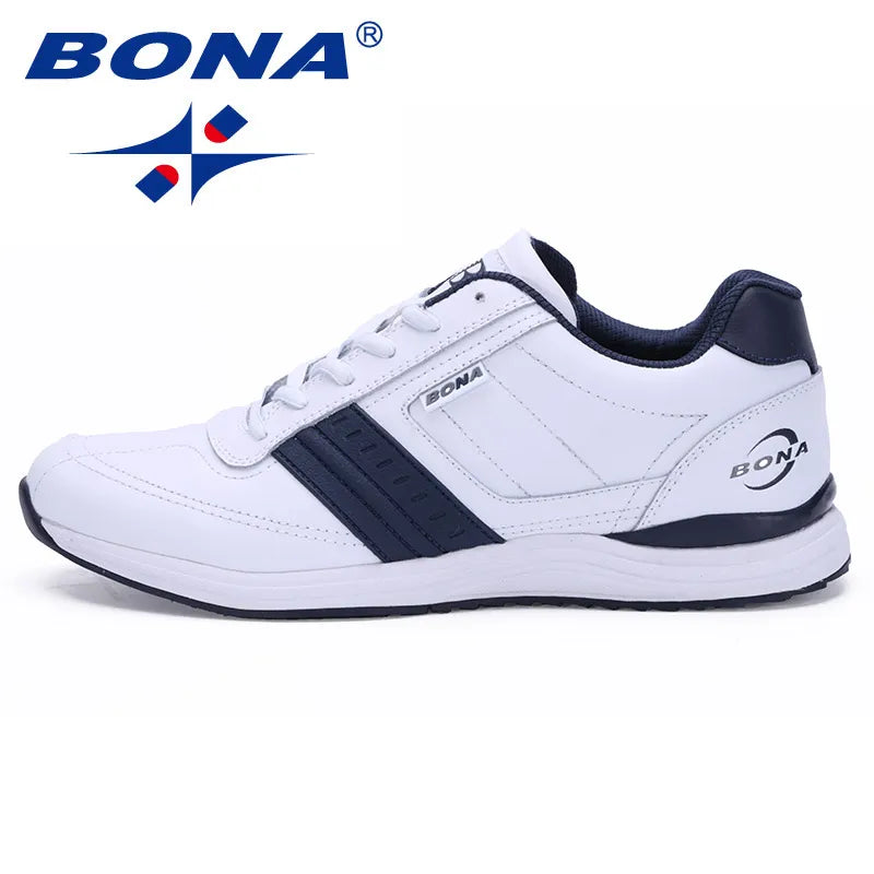 BONA New Popular Style Men Casual Shoes Lace Up Comfortable Shoes Men Soft Lightweight Outsole Hombre  Free  Shipping