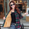 2020 Brand New Winter Warm Women Velvet Thicker Jacket Plaid Shirt Style Coat Female College Style Casual Jacket Outerwear