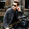 Men's pigskin gray real leather jacket Genuine Leather motorcycle jackets men winter coat