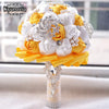 Kyunovia Best Price White Ivory Brooch Bouquet Wedding Bouquet de mariage Wedding Bouquets Pearl Flowers buque de noiva FE29