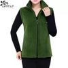 UHYTGF Fleece Coat For Women's Vest 2023 New Autumn Sleeveless Vests For Women Jacket Fashion Zipper Casual Waistcoat Female 442