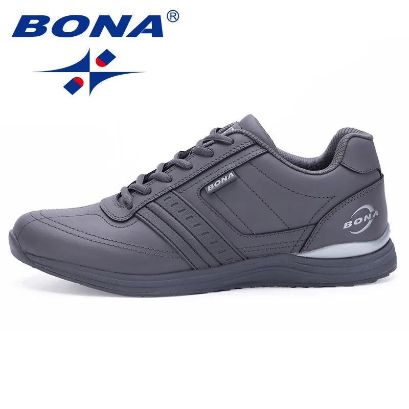 BONA New Popular Style Men Casual Shoes Lace Up Comfortable Shoes Men Soft Lightweight Outsole Hombre  Free  Shipping