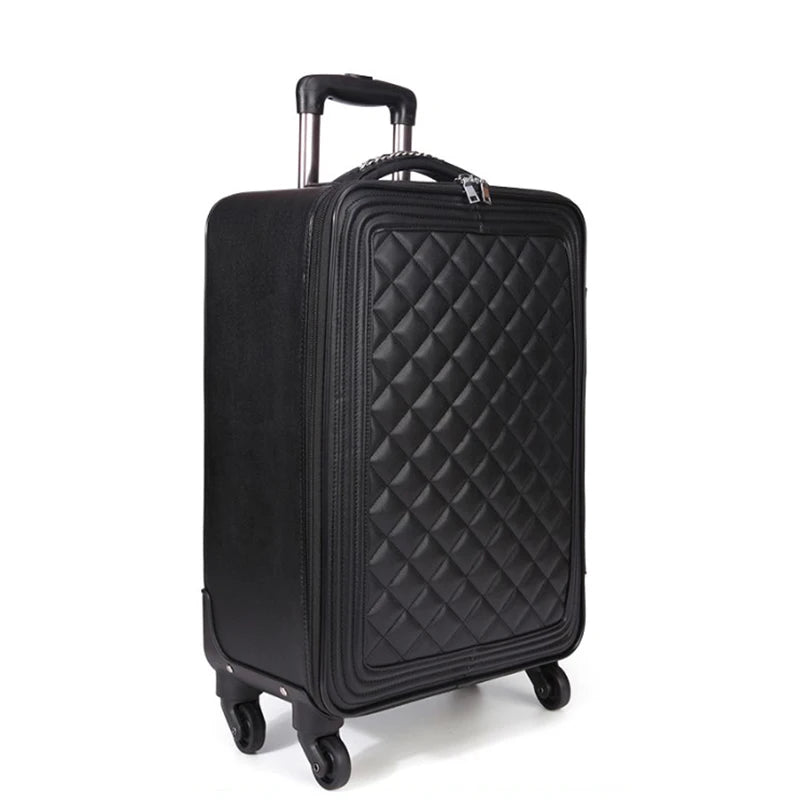 TRAVEL TALE 16"20"24 Inch Famous Luxury Brands Carry On Travel Suitcase PU Leather Vintage Rolling Luggage Set